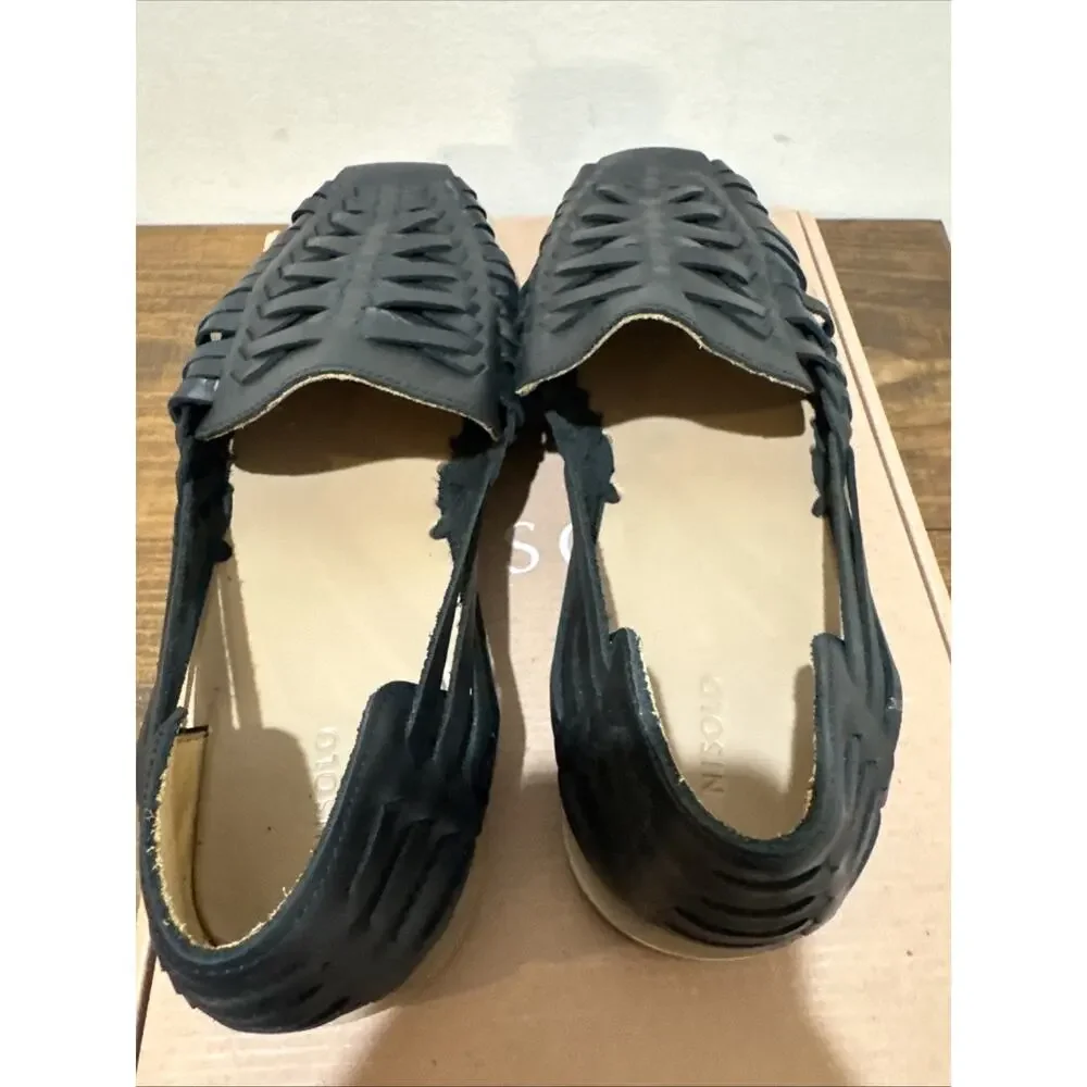 Nisolo Huarache Sandals Mens Size 12 Black Leather Msrp $153.98